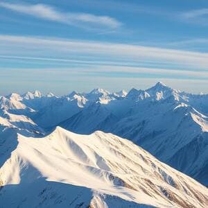 Snowy Himalayan ridge in winter
