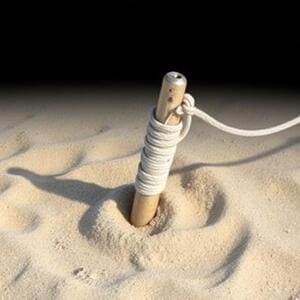 Deadman anchor in sand