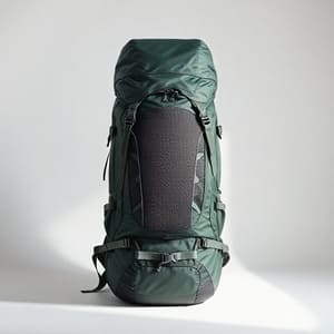 65L backpack on a rocky trail